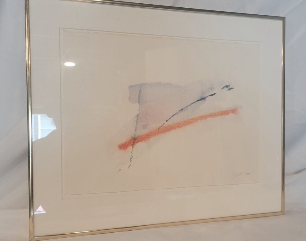 Lois Beatty Airs Above the Ground Original Gouache Painting Signed 1981 Framed
